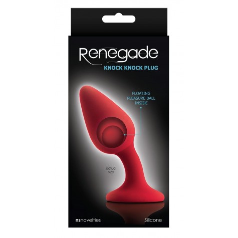 Красная анальная пробка со смещенным центром тяжести Renegade Knock Knock Plug - 11,9 см.