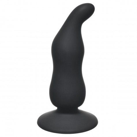 Чёрная анальная пробка Waved Anal Plug Black - 11 см.