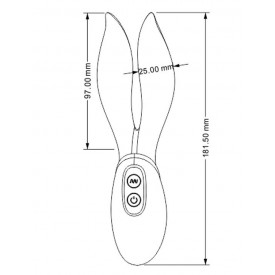 Розовый вибратор с 2 ушками Flower Core - 18,1 см.