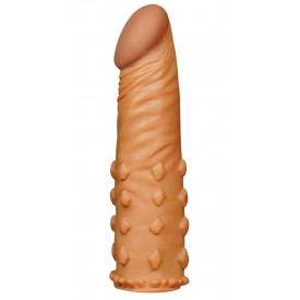 Коричневая насадка-удлинитель Add 2" Pleasure X Tender Penis Sleeve - 18 см.