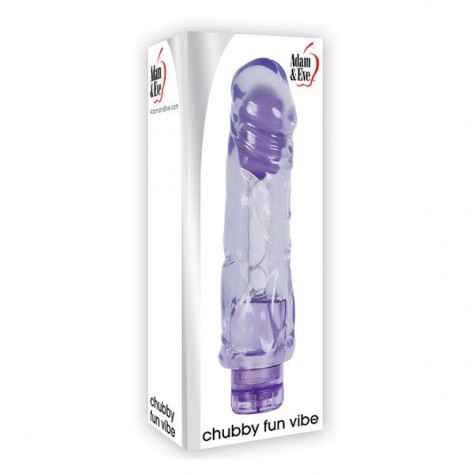 Фиолетовый вибратор-реалистик CHUBBY FUN VIBE - 19 см.