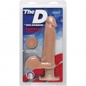 Телесный вибратор-реалистик The D Perfect D Vibrating 8" - 23 см.