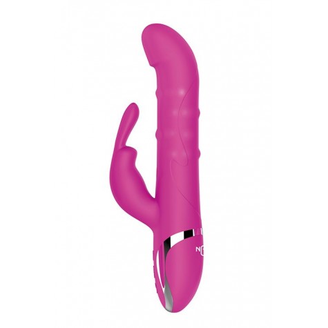 Розовый вибратор-кролик N 40 RECHARGEABLE DUO VIBRATOR - 24 см.