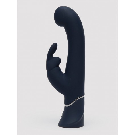 Темно-синий вибратор-кролик Greedy Girl Real-Feel Rabbit Vibrator - 25,4 см.